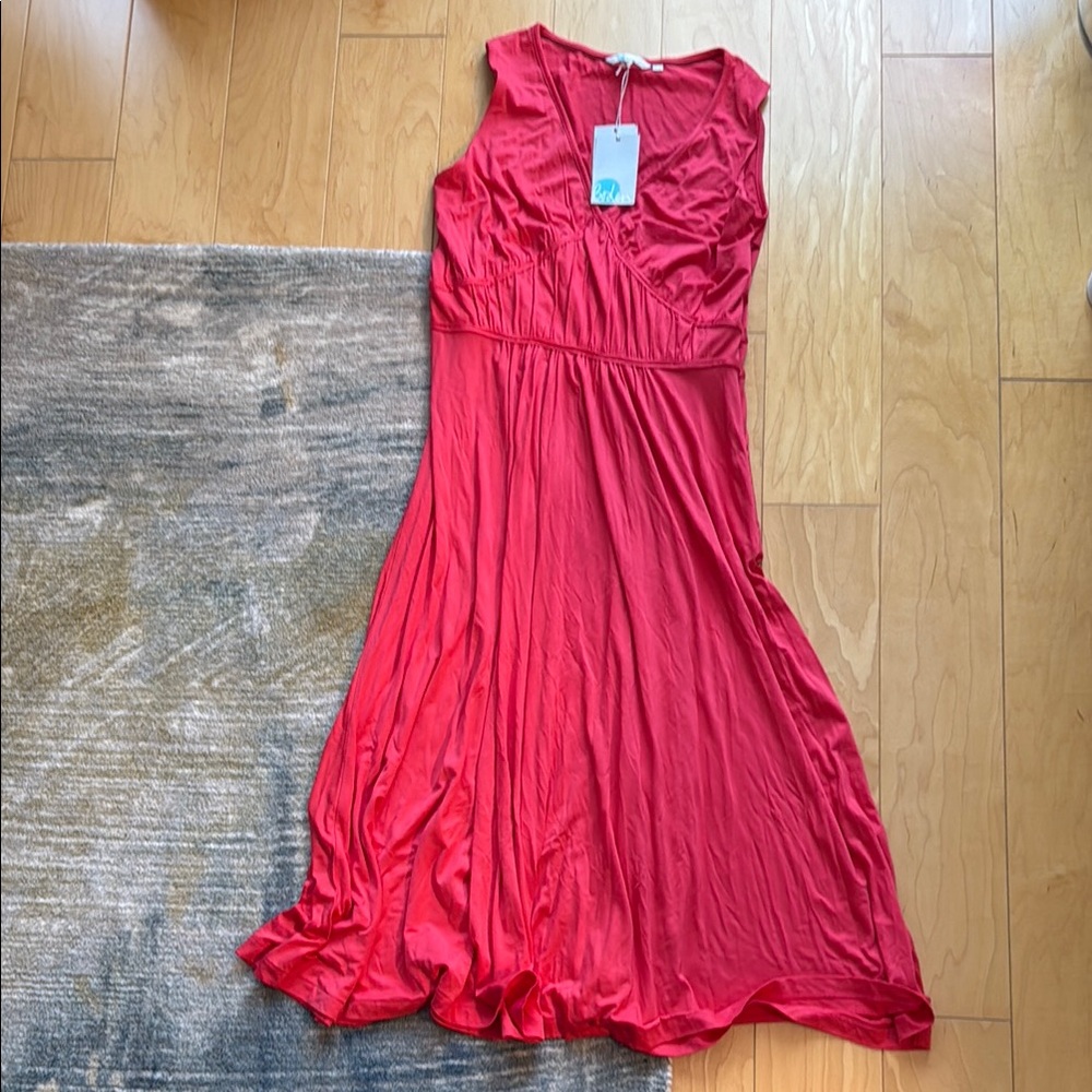 Boden Pink Ruched Maxi Sundress
